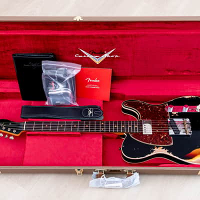 2024 Fender Custom Shop Limited Edition Reverse 1960 Telecaster Custom Heavy Relic Black Over Sunburst w/ SH-1 '59 PAF image 18