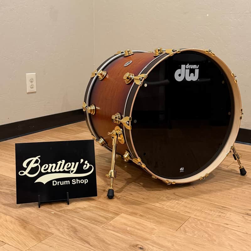 DW Collector's Standard Maple 18x22 Bass Drum in Satin Tobacco Burst with Gold Hardware (Rm 4) image 1
