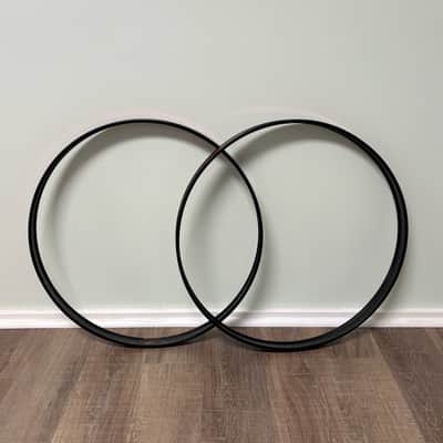 Pearl 22" Export Metal Bass Drum Hoop Rim - Set of 2 - Early 1990s Coral Red image 1