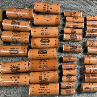 Fender- tube amp capacitor sleeves, Astron & Mallory, 1960's image 2