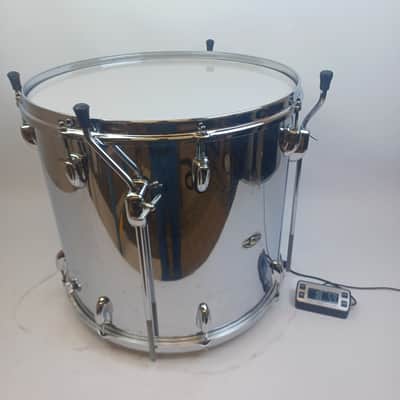 Slingerland 16x18"Chrome Over Wood Floor Tom Magnum Vintage 3ply Maple Drum 1970 image 17