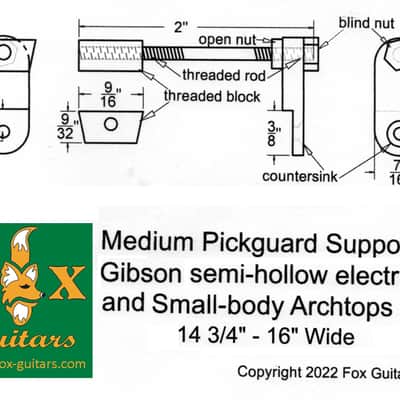 OEM Factory Spec Medium Gold Pickguard Support Bracket for Gibson semi-hollow guitars image 4
