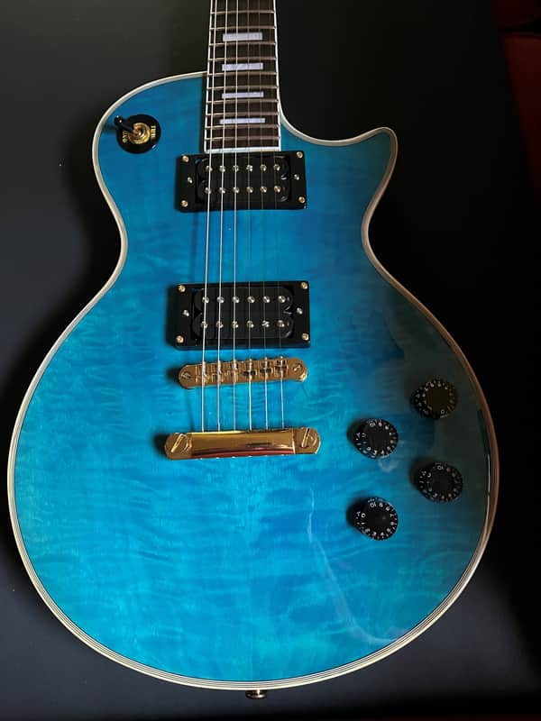 Firefly Firefly FFLP Custom Elite Les Paul Style Ocean Blue Quilted Maple Top 2024 - Standard image 1