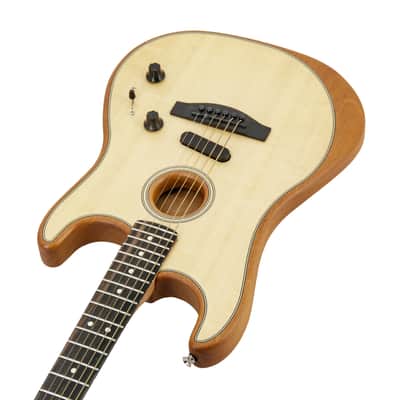 Fender American Acoustasonic Stratocaster Guitar w/Bag, Natural, US223XXXX image 2
