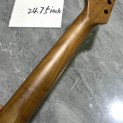 Custom 24.75 inch short scale roasted flame maple electric guitar neck 22 fret image 4