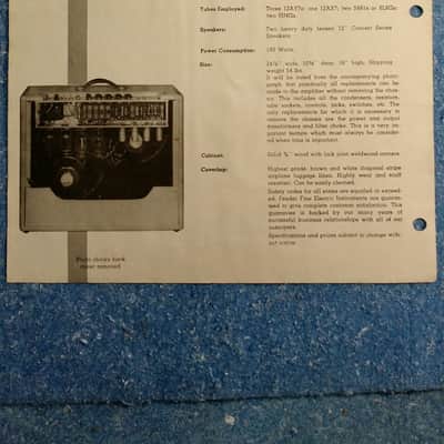 Fender Twin Dealer Sheet 1955 image 2