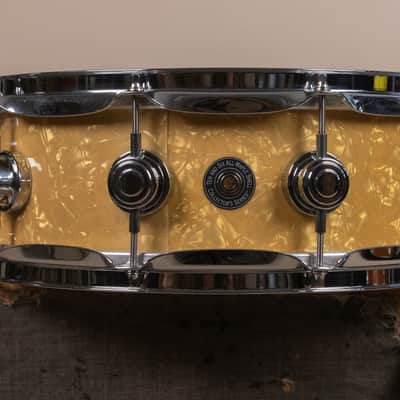 2000s DW 5x14 Collectors White Marine Pearl Snare Drum image 6