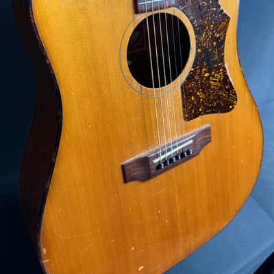 Vintage 1970's Gibson J-40 Dreadnought Acoustic Guitar Natural w/ Case image 5