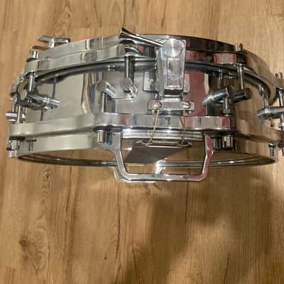 Sonor D-420 Phonic 14x4" 10-Lug Ferro-Manganese Steel Piccolo Snare Drum 1982 - 1994 - Chrome-Plated image 6