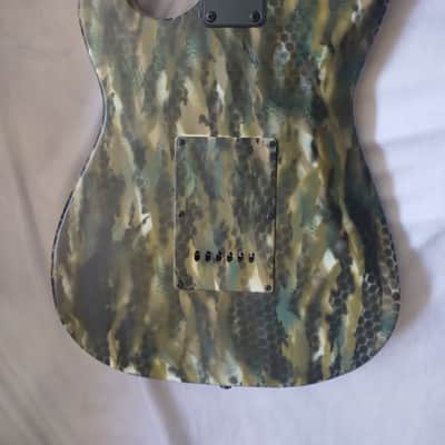 Stratocaster Style Electric Guitar, Custom Camouflage Paintjob 2010s Camouflage image 10