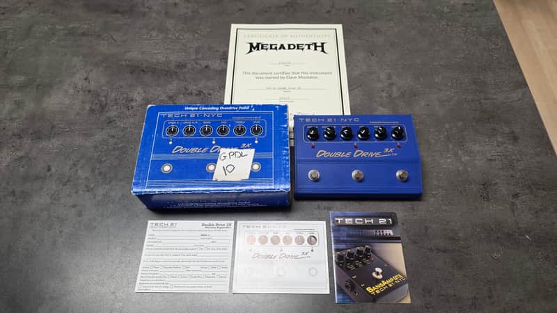 DAVE MUSTAINE'S MEGADETH Studio Album Recorded Tech 21 Double Drive 3x Unique Cascading Overdrive Guitar Pedal Artist Owned by Dave Mustaine Signed COA image 1