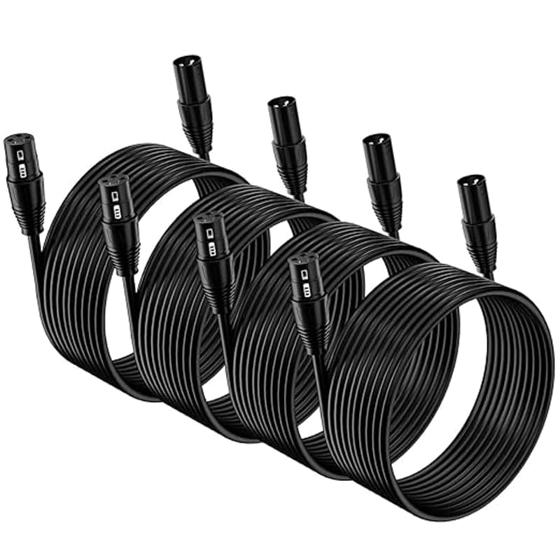 XLR Cables 25Ft 4 Packs XLR Microphone Cable, 3-pin XLR Speaker Cable Male to Female Balanced Mic Cable image 1