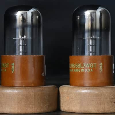 2×1940’sJAN-CHS 6SL7WGT Sylvania Square Getter USA Made Amplitrex Tested Tube image 5
