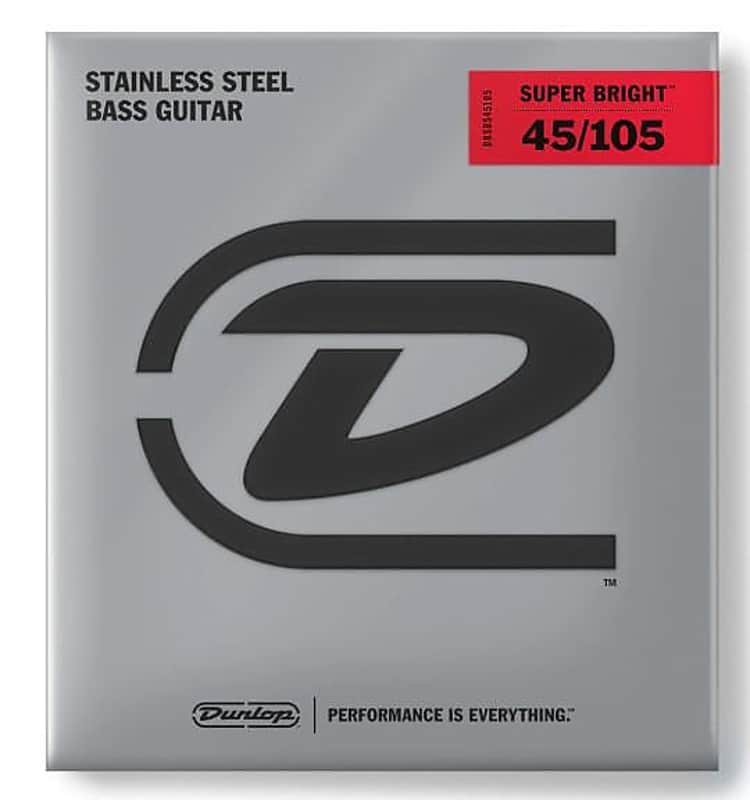 Dunlop DBSBS45105 Super Bright Bass Strings, 4 Set image 1