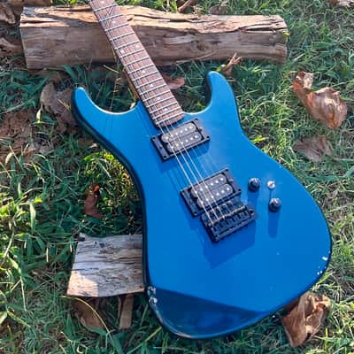 Vintage 1985 Kramer Striker 200ST Guitar with ESP Flicker Tremolo in Midnight Blue image 11