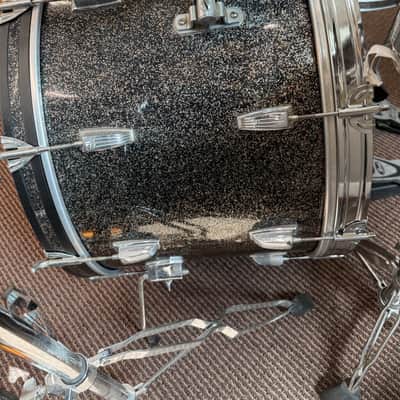 Ludwig Super Classic 1961-1963 pre-serial number - Black Galaxy Sparkle - 4 pc shell set image 7