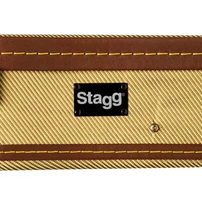 Stagg Vintage-style Series Gold Tweed Deluxe Hardshell Case for Tenor Ukulele image 5