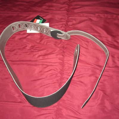 new with tags very near A+ Perri’s Leathers Ltd BM2-NKL 2" Soft Italian Premium Leather Nickel (light gray) / Suede Black Guitar Strap - main side is Nickel Leather / other side is Black Suede (can be reversed) - adjustable length of 35" to about 50" image 19