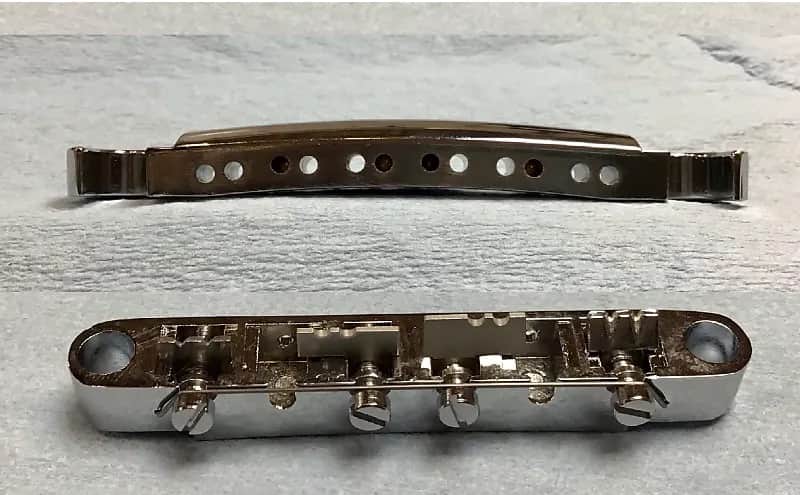 MORTone Tune o matic style guitar to mandocello conversion bridge and tailpiece image 1