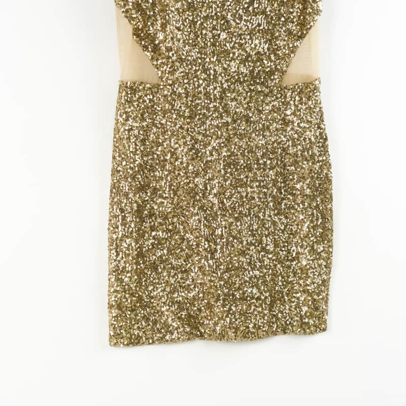 bebe sequin gold dress bebe | Dresses | Bebe Gold Sequin Maxi Spaghetti Strapped Dress Size Large