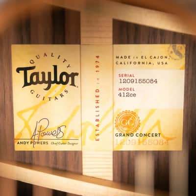 Taylor 412ce Grand Concert Acoustic/Electric Guitar - Natural with Hardshell Case image 14