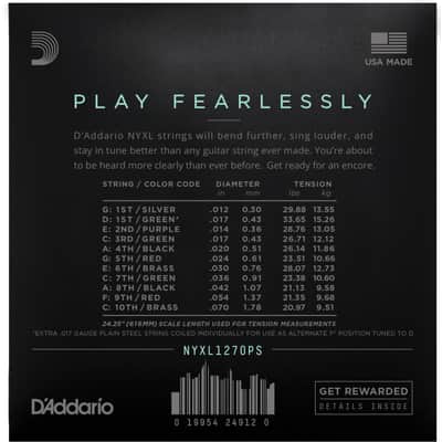 D'Addario NYXL12-70PS Pedal Steel 12-70 C-6th, Carbon Steel - Strings image 3