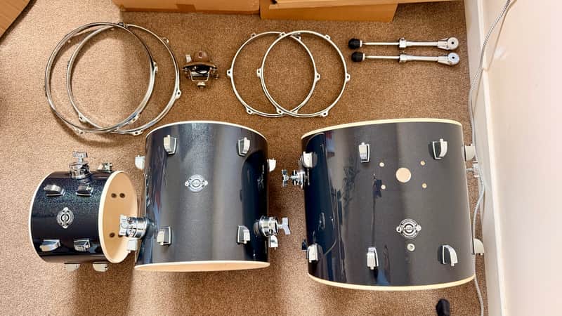 ✨ As-New Ludwig Breakbeats by Questlove 10/13/16/5x14" 4pc Drum Kit (Plus Remo Drum Heads) - Black Sparkle