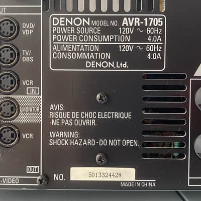 Denon AVR-1705 Receiver HiFi Stereo 6.1 Channel Home Theater Radio Vintage AVR image 6
