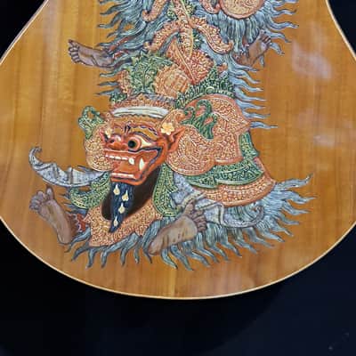 Blueberry Left Handed Handmade Acoustic Guitar Grand Concert Balinese Barong Motif New In Stock image 14