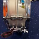 Ludwig No. 404 Acrolite 5x14" 8-Lug Aluminum Snare Drum with Pointed Blue/Olive Badge 1969 - 1979 - Matte Aluminum