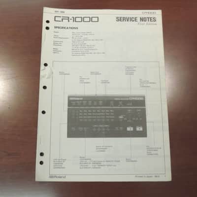 Roland CR-1000 Service Notes [Three Wave Music]