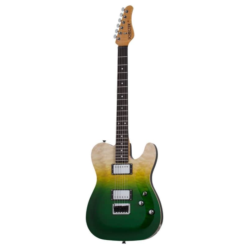 Schecter PT Classic 6-String Right-Handed Electric Guitar with Mahogany Semi-Hollow Body and Ebony Fretboard (Caribbean Fade Burst) image 1