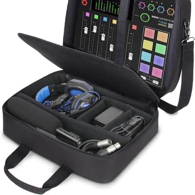 Audio Mixer Case - Podcast Mixer Travel Case with Scratch-Resistant Interior & Customizable Storage - Compatible with RODECaster Pro, RODECaster Pro II, RC Duo & More Audio Equipment (Black) image 1