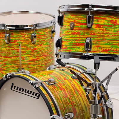 Ludwig 12x18"/8x12"/14x14" Classic Maple 'Jazzette New Yorker' Drum set - Citrus Mod image 4
