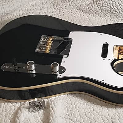 Classic USA made Roasted Alder body in black with Binding on both sides. Made to fit a Tele neck. image 4