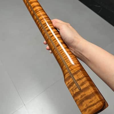 1 Round end stainless steel 22 frets Roasted flame Maple guitar neck 25.5inch hole 10mm Radius: 9.5 inches.gloss image 5