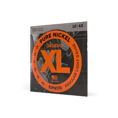 D'Addario EPN110 Pure Nickel Electric Guitar Strings, Regular Light, 10-45 image 2