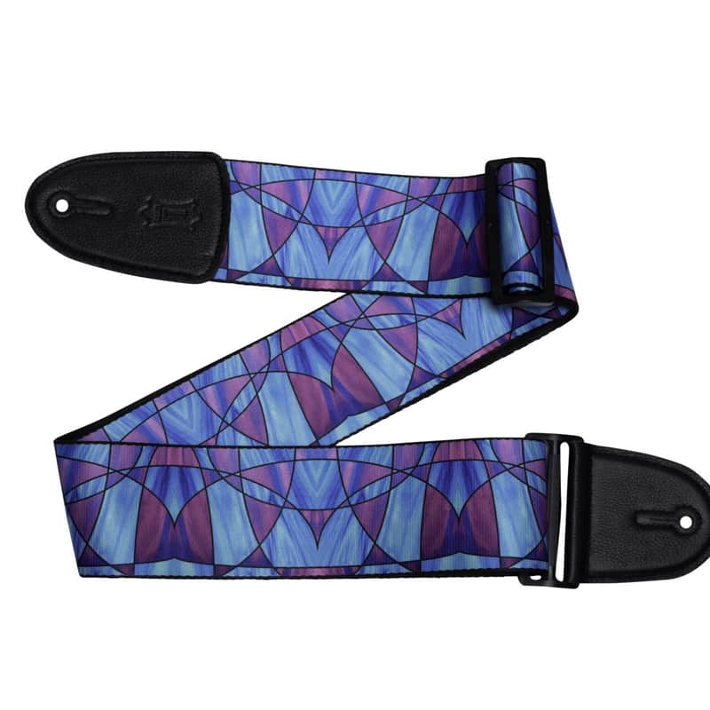 Levy’s Leather’s Stained Glass Series Guitar Strap, Plumb Blue…
