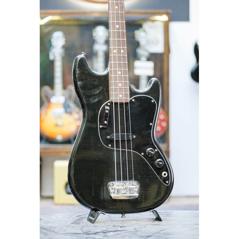 1979 Fender Musicmaster Bass black | Reverb