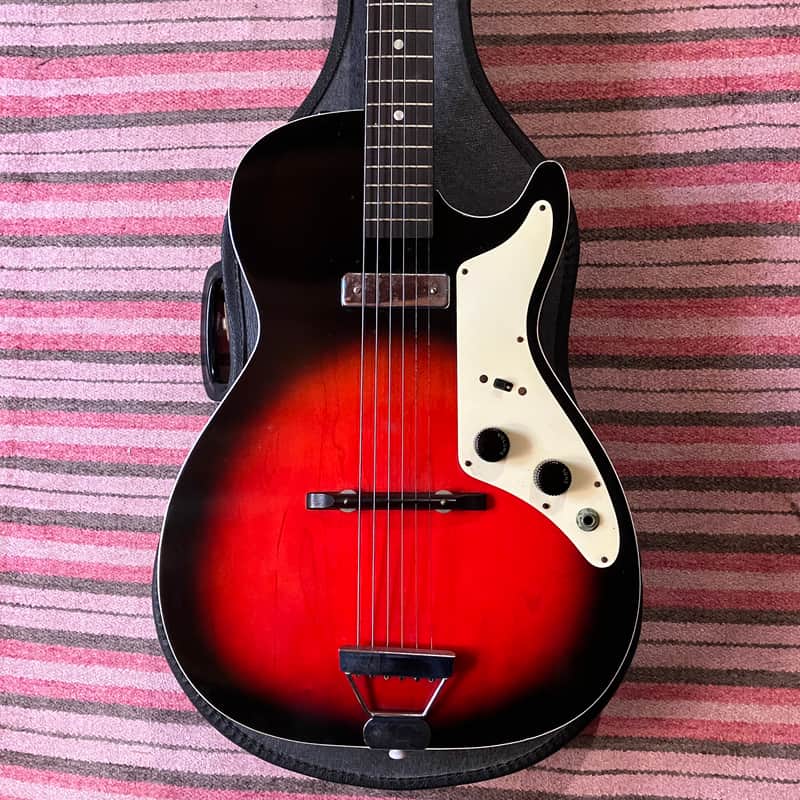 1960's Harmony Holiday H-45 Stratotone Guitar w/Original Case image 1