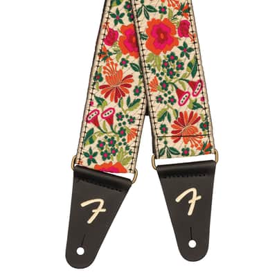 Fender 2" Mosaic Jacquard Guitar or Bass Strap in Cream image 2