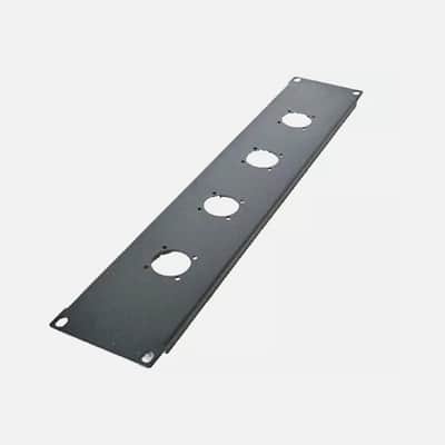 LASE 2U Space Black Heavy Rack Panel w/ 4 Large "G" SpeakOn Cut Outs for NL8 or NL4 image 1
