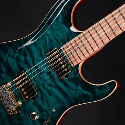 Suhr Standard Carve Top Pau Ferro Neck - Trans Teal Burst image 13