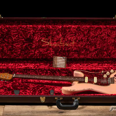 Shabat Lynx HSS Alder S-Style w/ Flame Roasted Maple & Rosewood – Shell Pink image 10