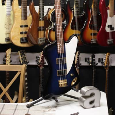 Burny ZB-85 Thunderbird; Japanese Bass, Norio Toshiro Signature; Blue Burst, 1995-1999 image 2