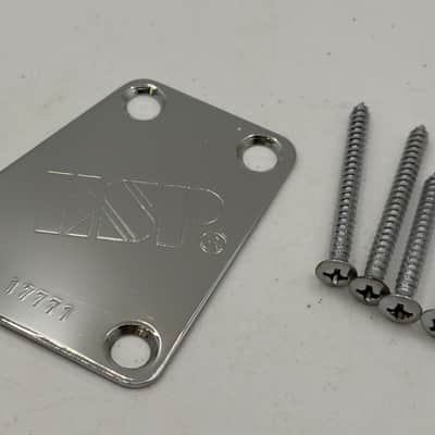 ESP Neck Plate Vintage Plus Angled W/ Screws 1990’s - Chrome image 2
