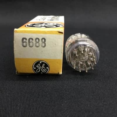 NOS GE 6688 Gray Plate O Getter AUDIO PENTODE VACUUM TUBE Tested USA 8.1970-D image 3