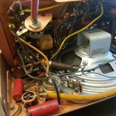 Webster-Chicago Wire Recorder all original 6SN7 6V6 tube amp AlNiCo tiny driver mono 288-1R  1950s - red-brown tolex image 13