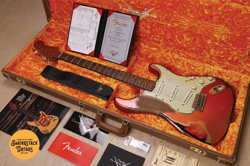Fender 2021 Custom Shop Masterbuilt Dale Wilson '61 Stratocaster Heavy Relic in Melon Candy To Candy Apple Red Over 3-Tone Sunburst image 1