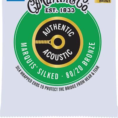 Martin MA150S Authentic Marquis Silked Medium 80/20 Bronze Acoustic Guitar Strings, 13-56 image 1